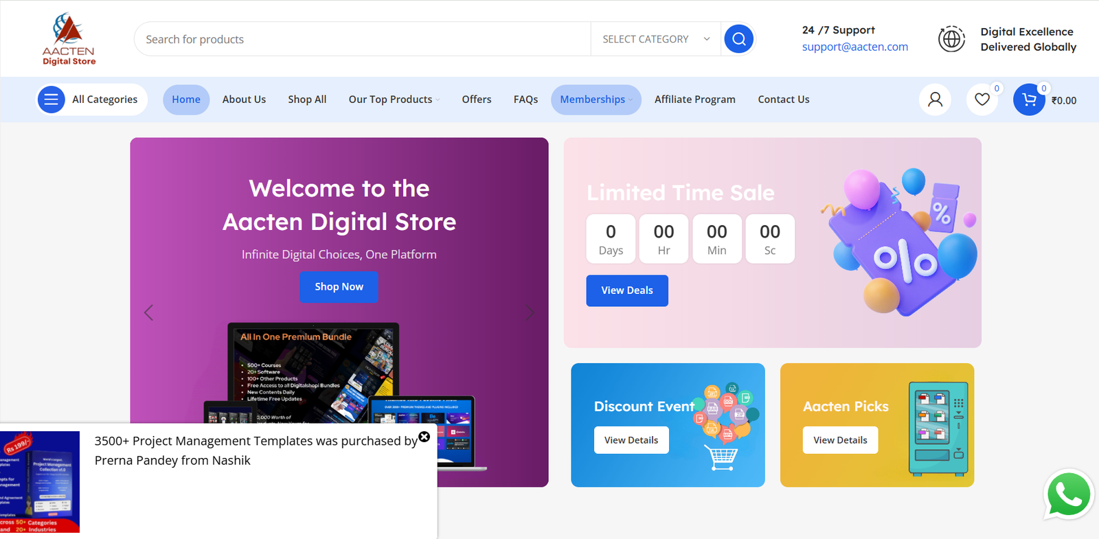 Aacten website homepage