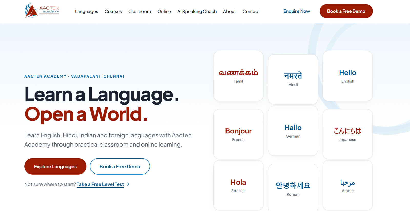 Aacten Academy website homepage